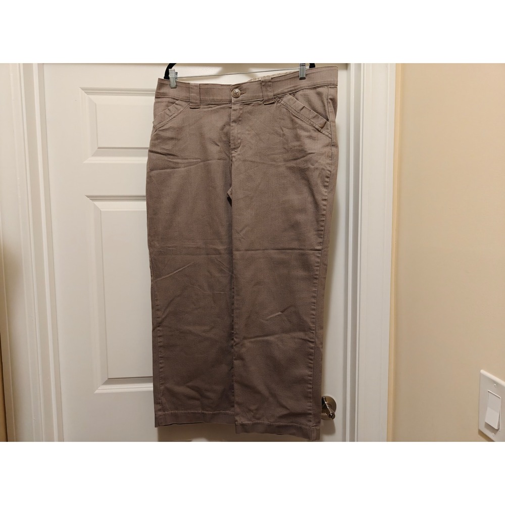 Lee‎ Women 20W Medium No Gap Waistband Straight Leg Pants Taupe Brown 4850167